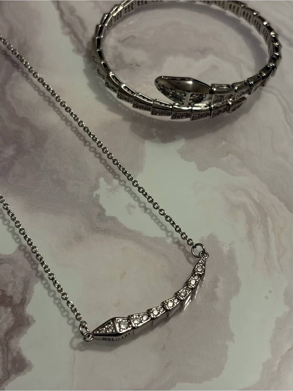 Silver Crystal Halo Snake Bangle Bracelet - Women Jewelry